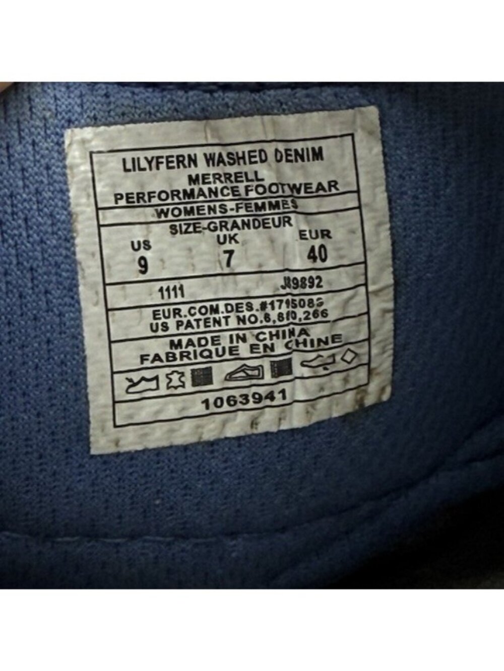 Merrell Lilyfern Washed Denim Blue Leather Slide Sandals Women Sz 9 US J89892 - Picture 8 of 9